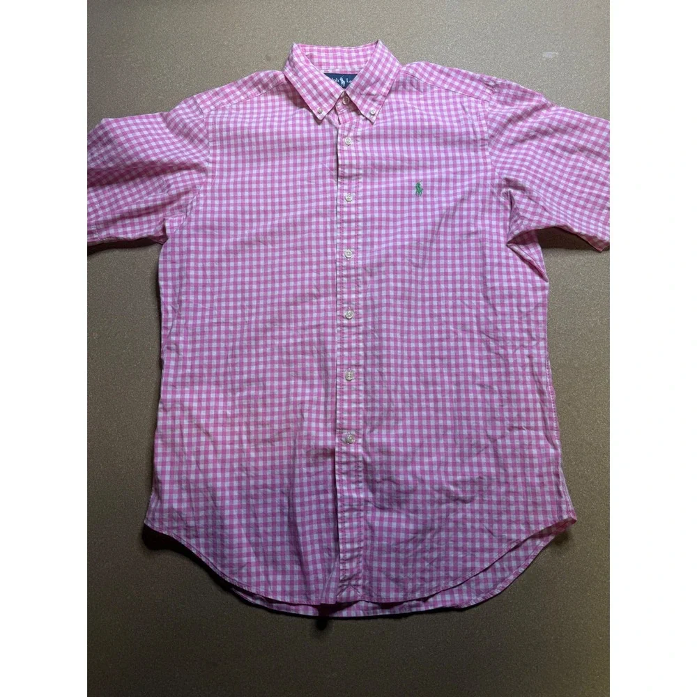 Ralph Lauren Classic Fit Pink Gingham Check Short‎ Sleeve Shirt Kids